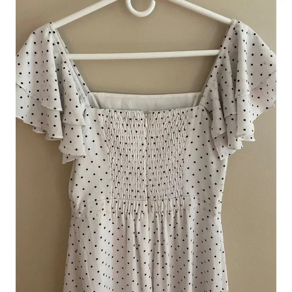 Ali and Jay LA Small Terrace Time Ruffle Slit Polka Dot Maxi Dress - Picture 8 of 11